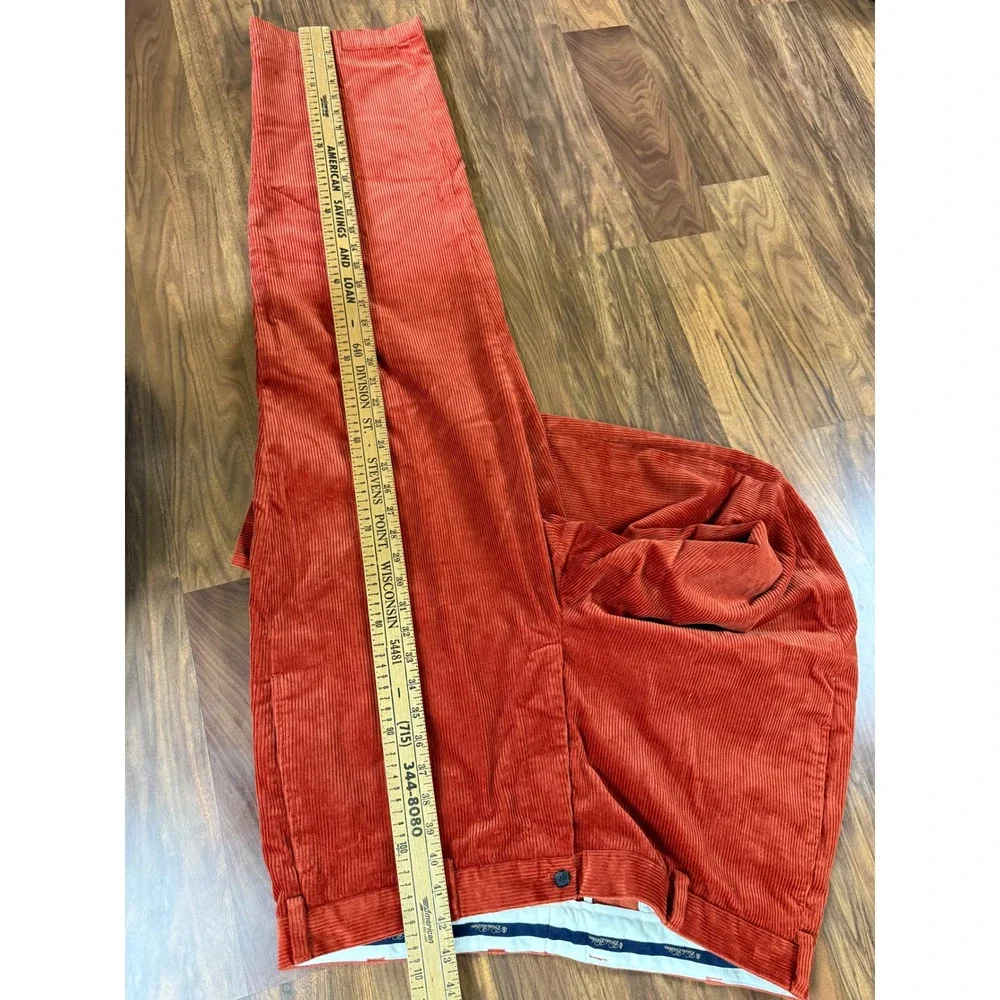 Brooks Brothers Hudson Baggy Corduroy Pants Mens 40x32 Orange Straight Wide Leg